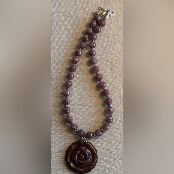 20 inch Lepidolite gemstone bead necklace NWOT - Picture 8 of 16